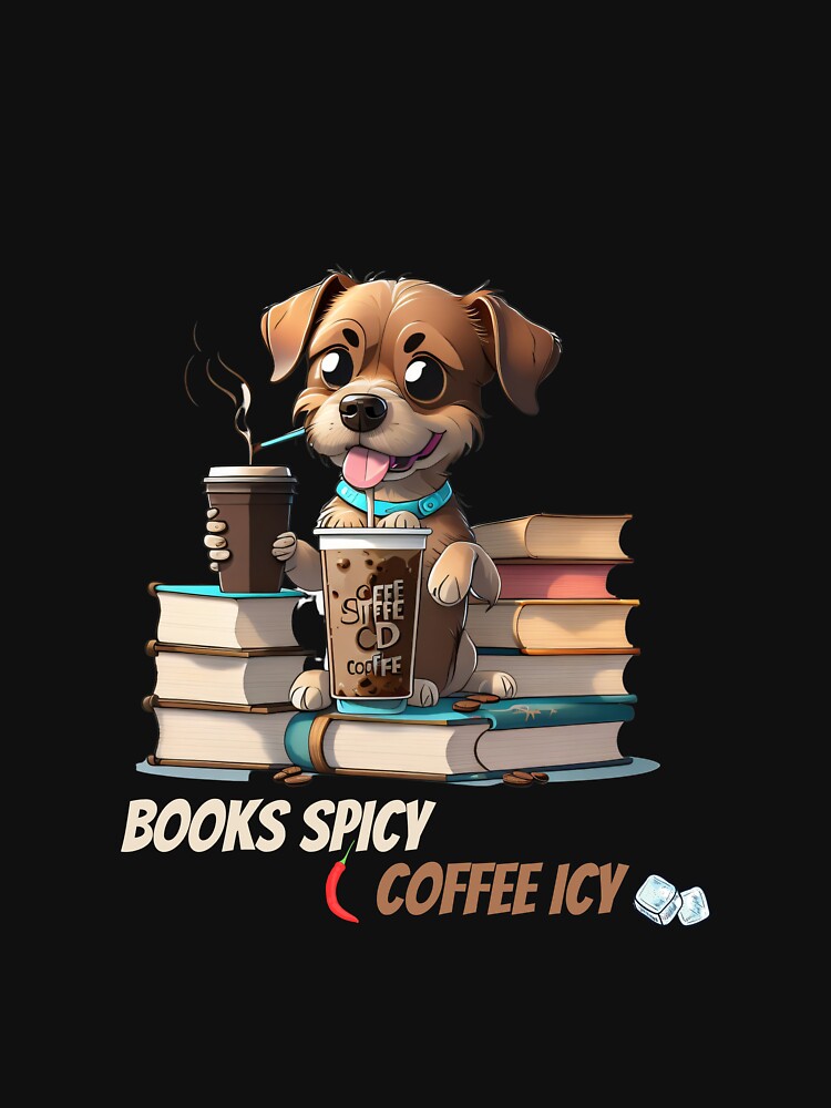 I like my books spicy and my coffee icy, Funny Dog Drinking Coffee, Dog In Pocket Funny Puppy For Dog Lovers,... (Image 3)