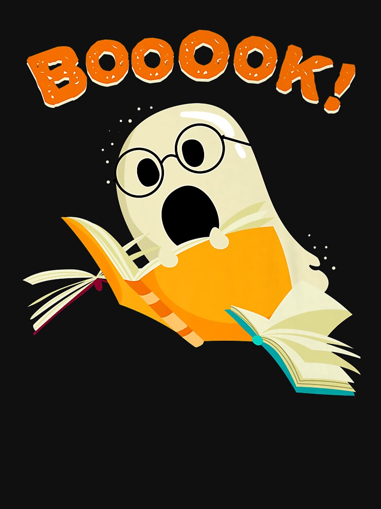 Booooks Cute Ghost Reading Books Halloween by Teapot-art T-Shirts, Hoodie, Sweatshirt | BlankRebels.com (Image 3)