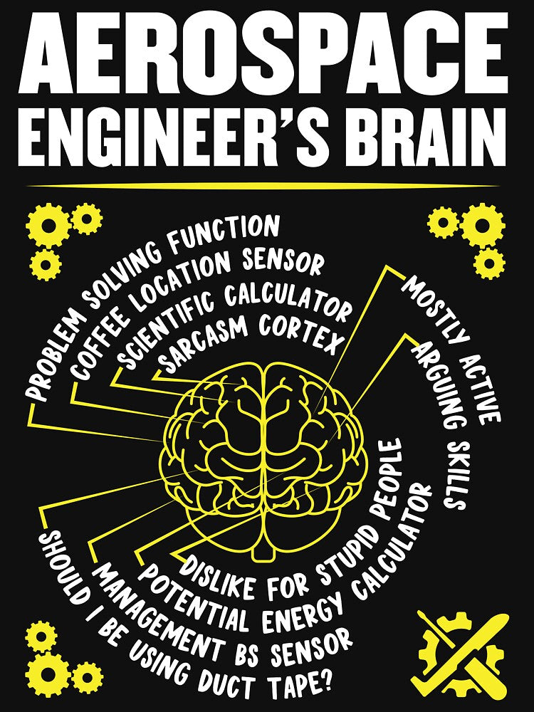 Aerospace Engineer Brain: Funny Aerospace Engineering Gift by Adexyl T-Shirts, Hoodie, Sweatshirt | BlankRebels.com (Image 3)