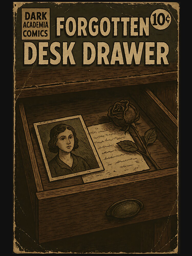 Vintage Dark Academia: Forgotten Desk Drawer by bapupa T-Shirts, Hoodie, Sweatshirt | BlankRebels.com (Image 3)