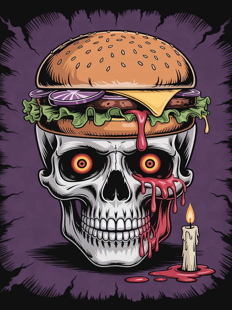 Halloween Hamburger Horror Lazy Creepy Burger by KristieRamsey T-Shirts, Hoodie, Sweatshirt | BlankRebels.com (Image 3)