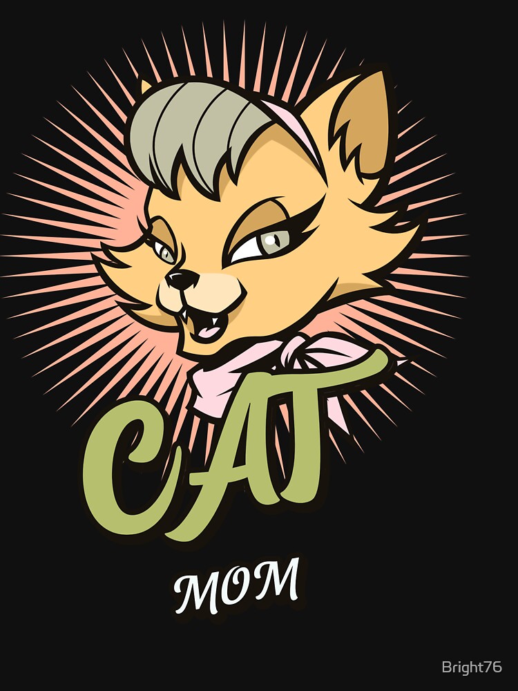 Retro Cartoon Cat MOM by Bright76 T-Shirts, Hoodie, Sweatshirt | BlankRebels.com (Image 3)