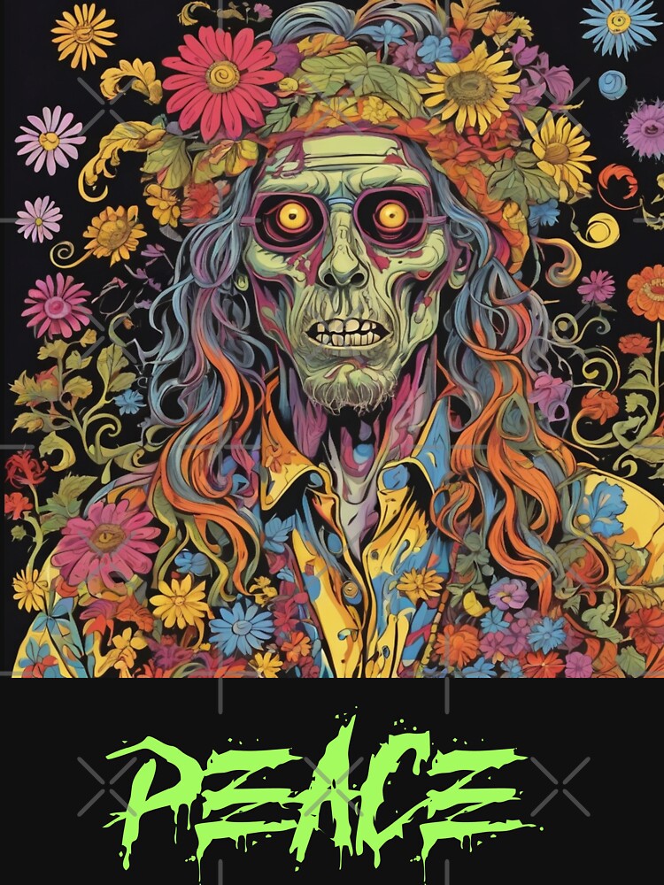 Groovy Male Hippie Zombie of the Apocalypse by EmeraldCauldren T-Shirts, Hoodie, Sweatshirt | BlankRebels.com (Image 3)
