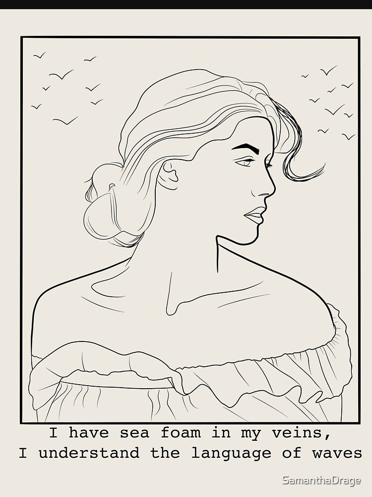 Wind Swept Girl - Minimal Dark Academia Poster by SamanthaDrage T-Shirts, Hoodie, Sweatshirt | BlankRebels.com (Image 3)
