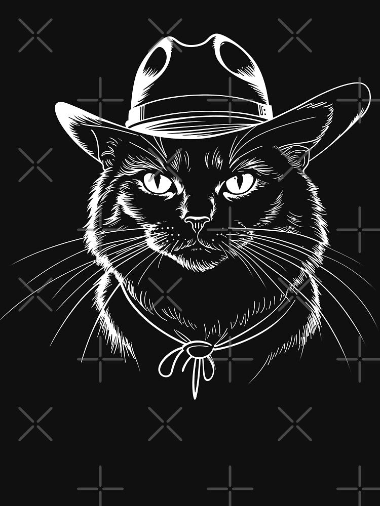 Cat Cowboy Minimalist Art with Western Flair by postprocess T-Shirts, Hoodie, Sweatshirt | BlankRebels.com (Image 3)