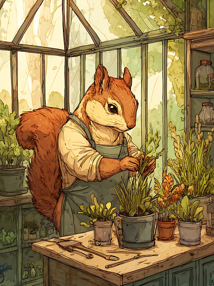 Light Academia Aesthetic: Squirrel's Botanical Drawing by bapupa T-Shirts, Hoodie, Sweatshirt | BlankRebels.com (Image 3)