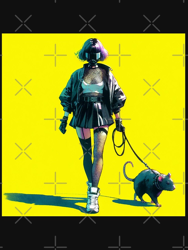 Cyberpunk girl with rat by RESToRAPTOR T-Shirts, Hoodie, Sweatshirt | BlankRebels.com (Image 3)
