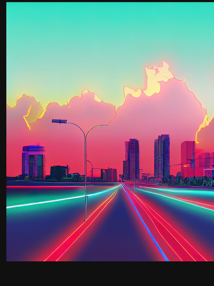 Long Beach Neon Vaporwave by ComicsFactory T-Shirts, Hoodie, Sweatshirt | BlankRebels.com (Image 3)