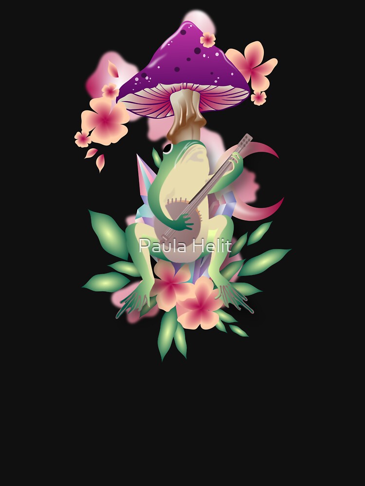 Cottagecore Frog Playing Banjo by Paula Helit T-Shirts, Hoodie, Sweatshirt | BlankRebels.com (Image 3)