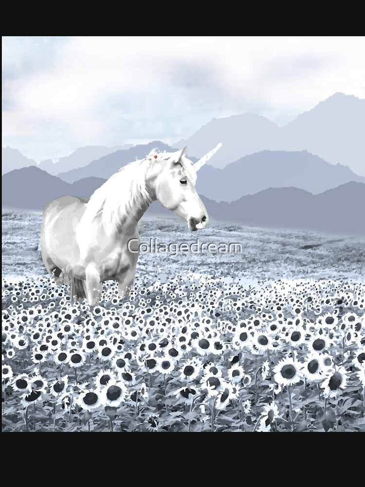 White Unicorn, sunflowers, watercolor montain by Collagedream T-Shirts, Hoodie, Sweatshirt | BlankRebels.com (Image 3)