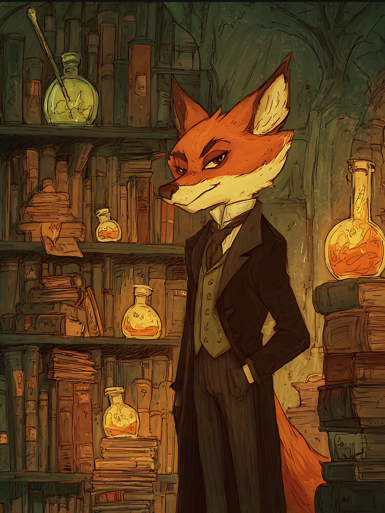Dark Academia Art: Fox's Secret Library by bapupa T-Shirts, Hoodie, Sweatshirt | BlankRebels.com (Image 3)