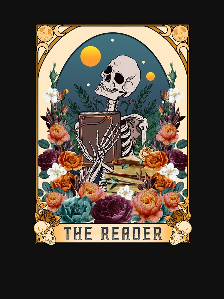 The Reader Tarot Card, Skeleton Reading Book by taaddison50 T-Shirts, Hoodie, Sweatshirt | BlankRebels.com (Image 3)