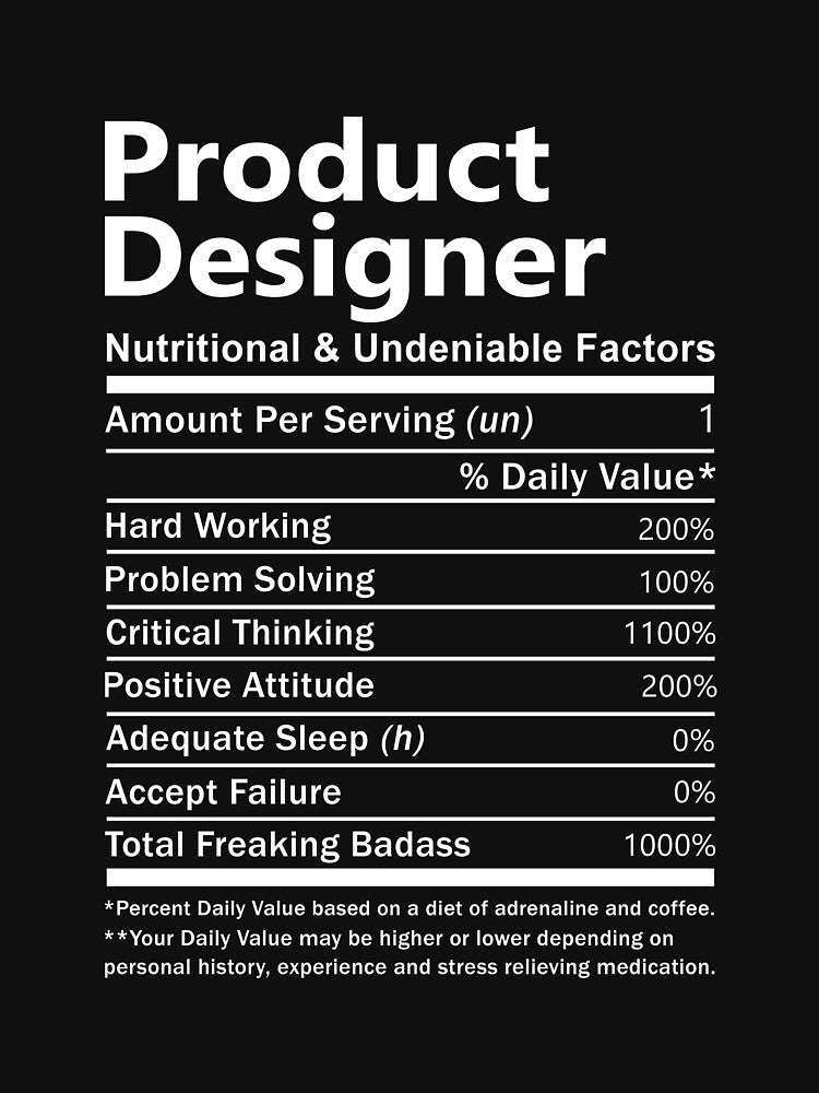 Product Designer T Shirt - Nutritional and Undeniable Factors Gift Item Tee by oslandefren