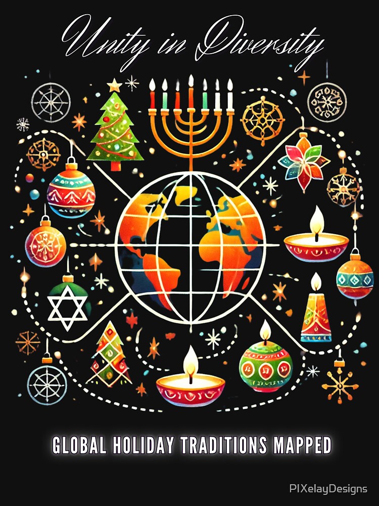 Unity in Diversity: Global Holiday Traditions Mapped by PIXelayDesigns