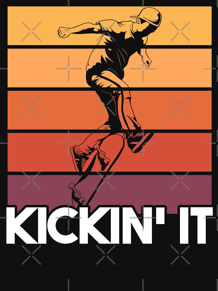 Skateboarder Kickin' It Funny Retro Skateboarding Kickflip by MintedFresh T-Shirts, Hoodie, Sweatshirt (Image 3)