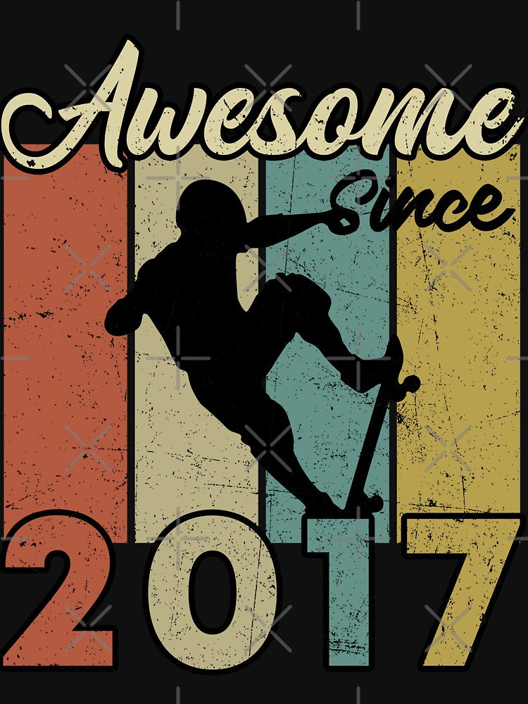 5th Birthday Awesome Since 2017 Skateboard 5 Years Old by TheWildStyle T-Shirts, Hoodie, Sweatshirt (Image 3)
