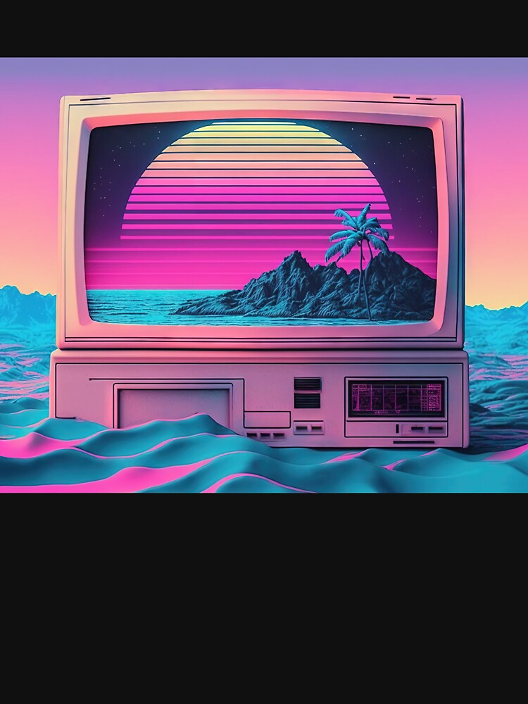 Static Memories: A Vaporwave Tribute to TV Nostalgia by Mullet Monkey T-Shirts, Hoodie, Sweatshirt (Image 3)