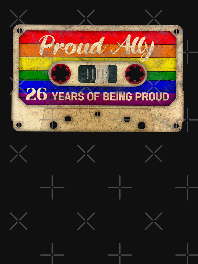 Proud Ally, 26 Years Of Being Proud, 80s Retro Video Cassette Mixtape, 26th Gay Birthday Gift, Cute Gift by... (Image 3)