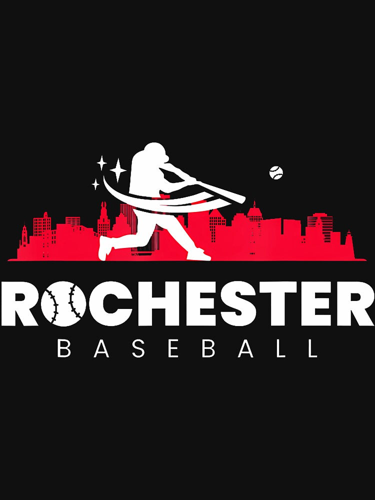 Rochester Baseball Player Minimalist City Skyline Gameday by cordfried3h T-Shirts, Hoodie, Sweatshirt (Image 3)