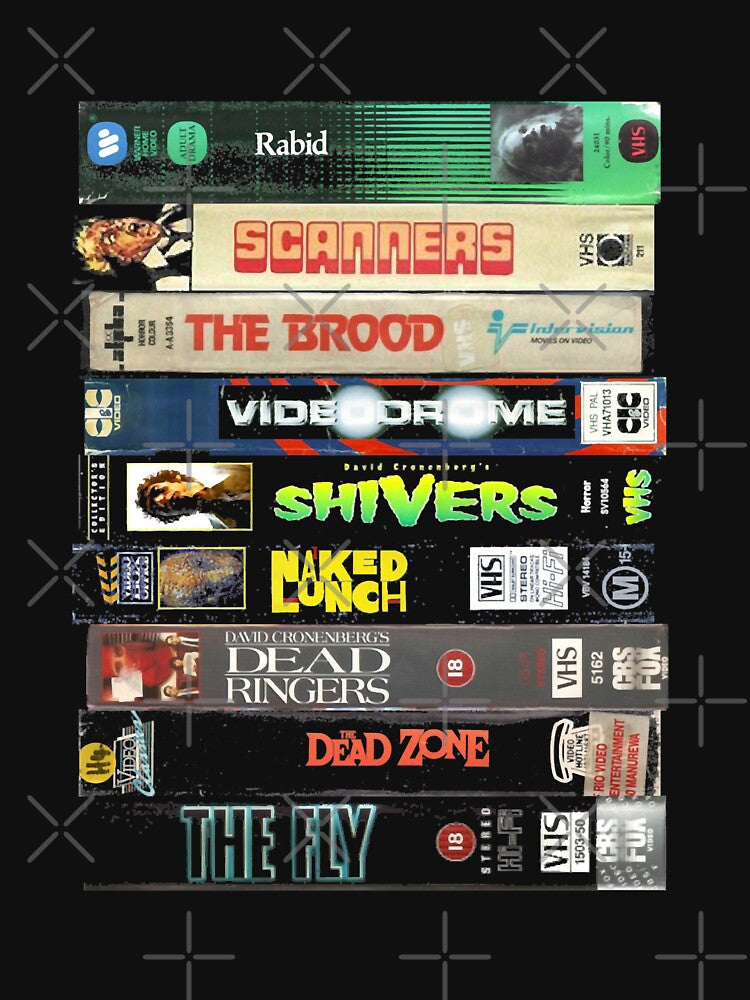 Cronenberg VHS collection Scanners Halloween Horror movie scifi film by ScannersTuyenHo T-Shirts, Hoodie,... (Image 3)