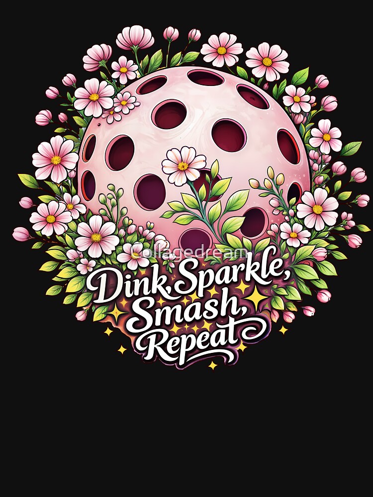 Dink, Sparkle, Smash, Repeat – Vintage Floral Pickleball Design for Women and Girls, Pickleball in Bloom -... (Image 3)