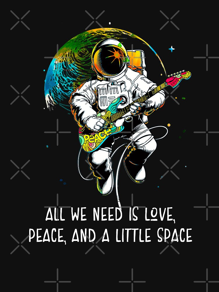 Astronaut Guitar Love, Peace and Some Space Astronaut Guitar by LifesTees T-Shirts, Hoodie, Sweatshirt (Image 3)