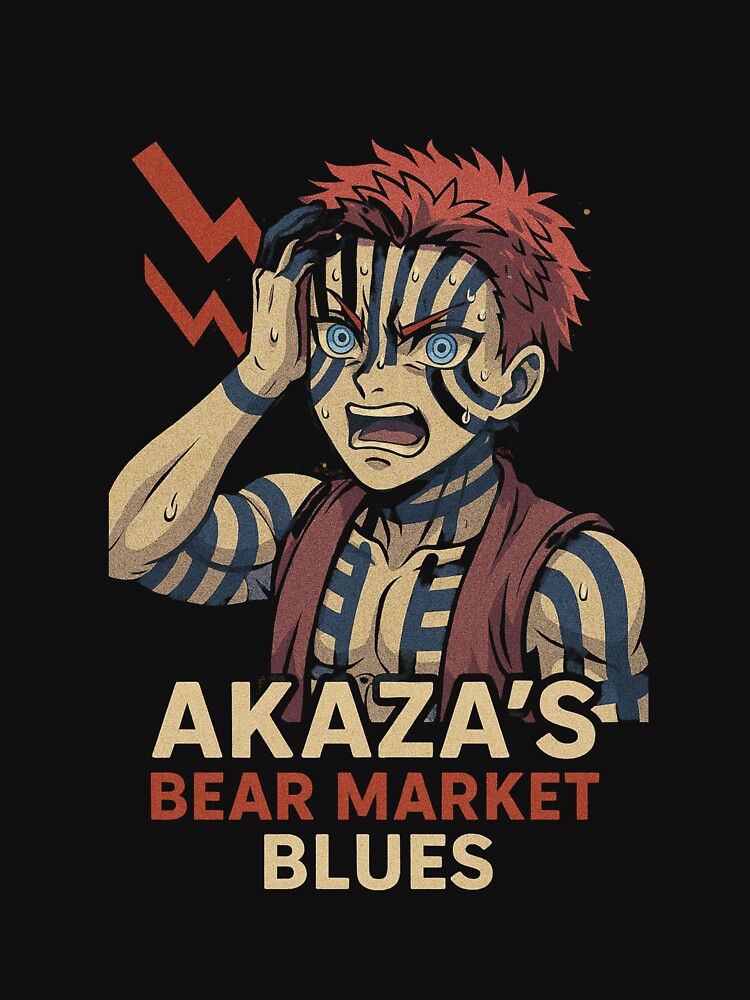Akaza’s Bear Market Blues – Anime x Finance Meltdown Design by ColorSplash123 T-Shirts, Hoodie, Sweatshirt (Image 3)