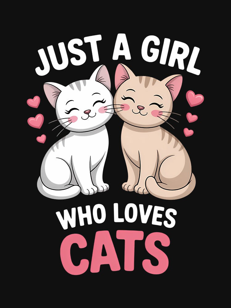 Just A Girl Who Loves Cats Cute Cat Lover Kitty by CruelShadesSt T-Shirts, Hoodie, Sweatshirt | BlankRebels.com (Image 3)