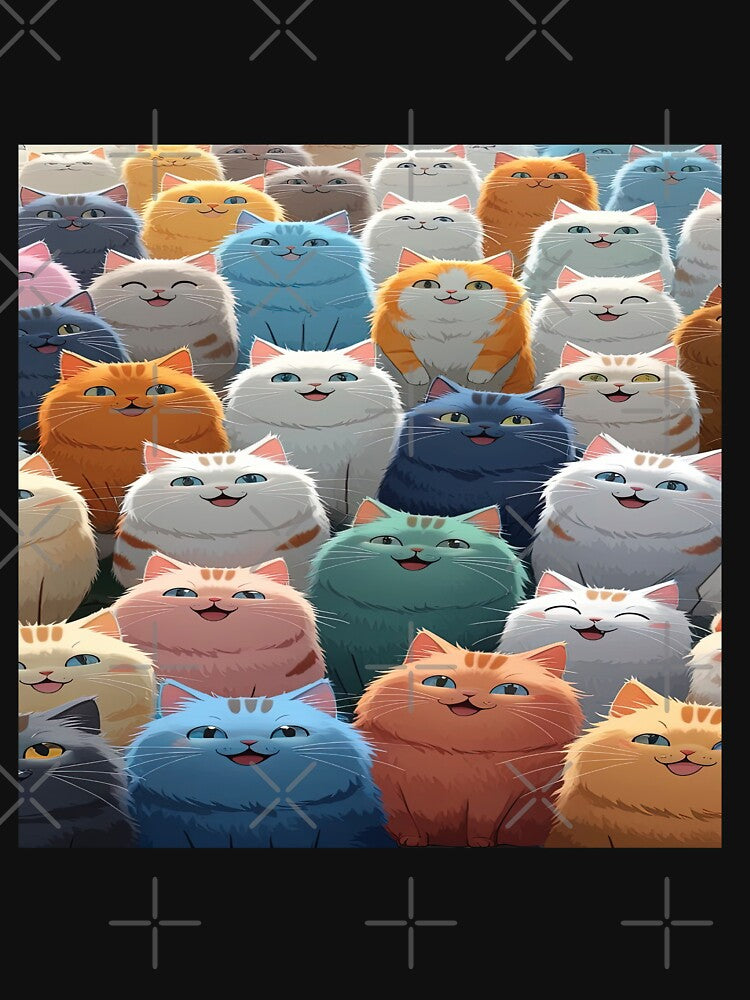 cute funny  cat pattern  colorful cute pattern with fluffy   colorful cheerful kittens ,aesthetic cat art,funny cat,Cat Lover,cute cat,cat pattern by Expressions-Sel