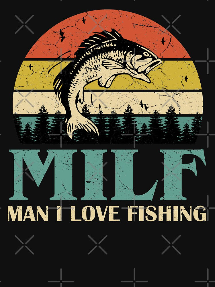 MILF Man I Love Fishing Retro Vintage Sunset Funny Fishing T-Shirts, Hoodie, Sweatshirt