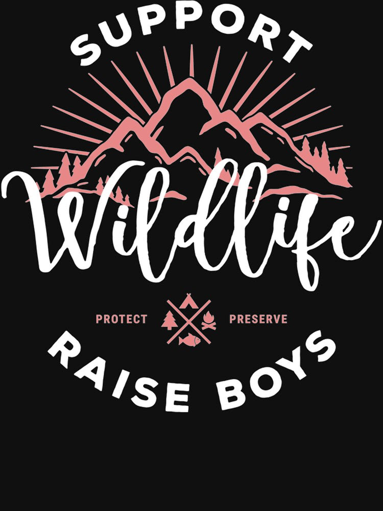 Womens Support Wildlife Raise Boys Hoodie For Mom Mother by GaryArtStudio T-Shirts, Sweatshirt | BlankRebels.com (Image 3)