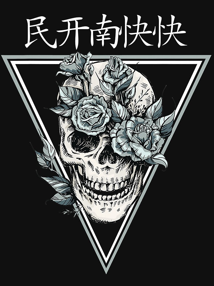 Skull Flower I Skeleton I Aesthetic Art I Japanese Aesthetic by TheOHC T-Shirts, Hoodie, Sweatshirt (Image 3)