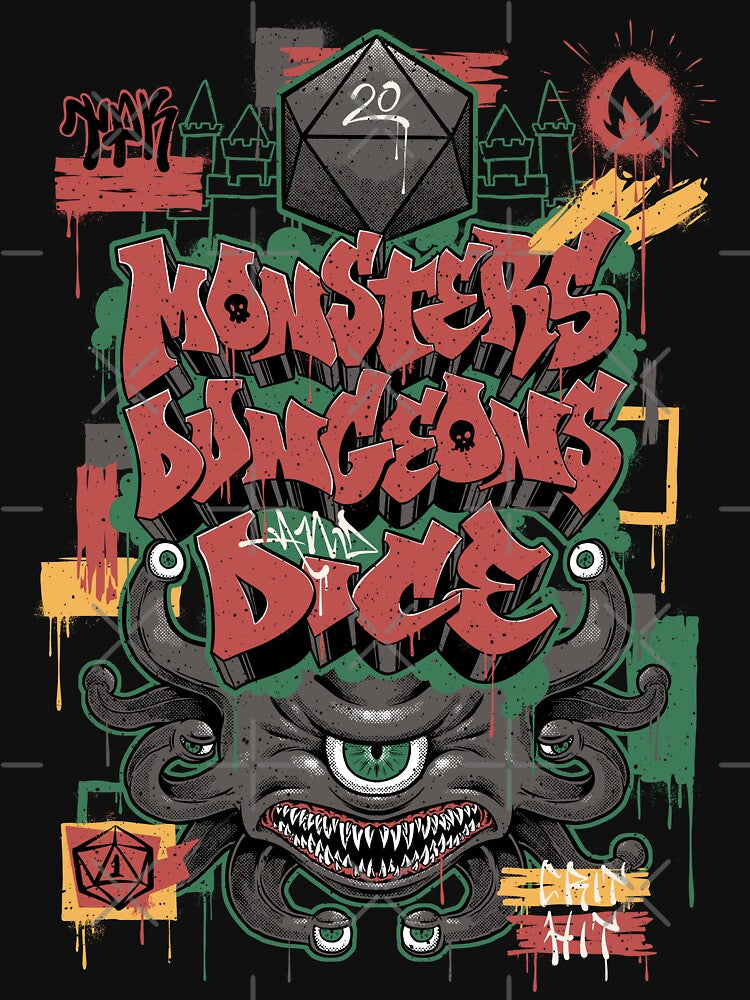 RPG Graffiti - Dungeons, Monsters and Dice by Studio Mootant T-Shirts, Hoodie, Sweatshirt | BlankRebels.com (Image 3)