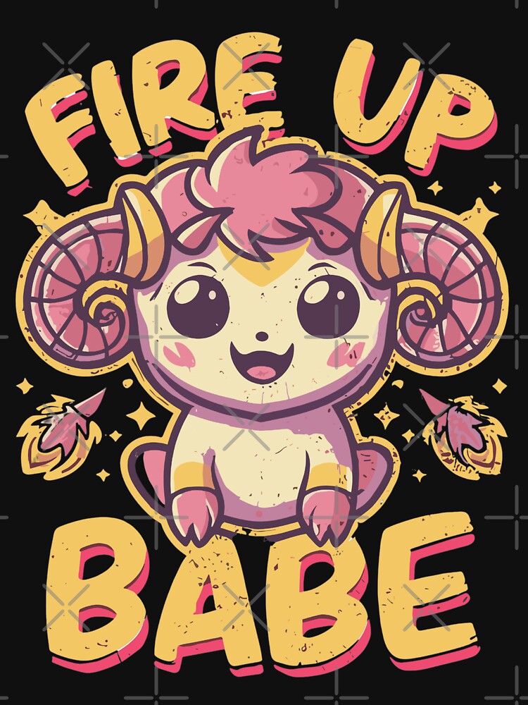 Fire Up Babe - Cute Aries Retro Style by Navuniverse T-Shirts, Hoodie, Sweatshirt | BlankRebels.com (Image 3)