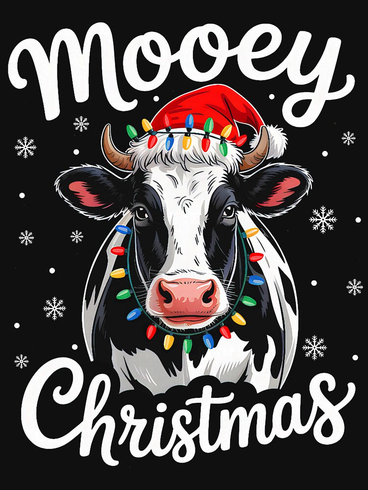Mooey Christmas Cow Lights Festive Winter Holiday Vibes by ImeldaSparks T-Shirts, Hoodie, Sweatshirt (Image 3)