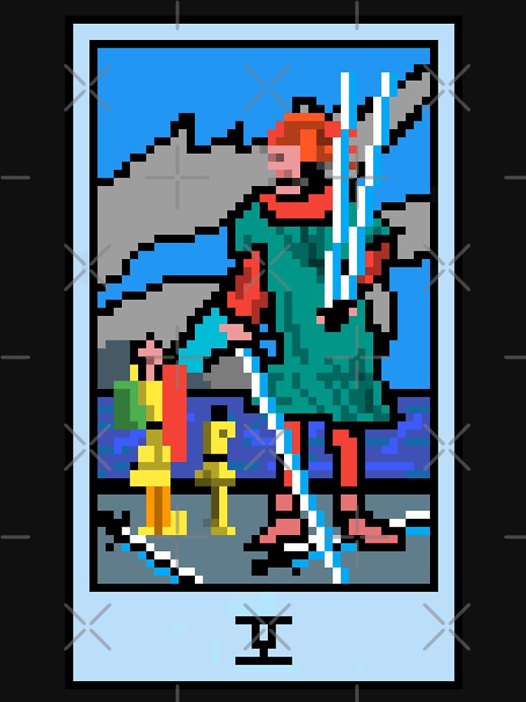 Wait Is This Pixel Art Tarot? Black Minor Arcana 'Five Swords' ( Stickers Other Accessories) T-Shirts, Hoodie, Sweatshirt