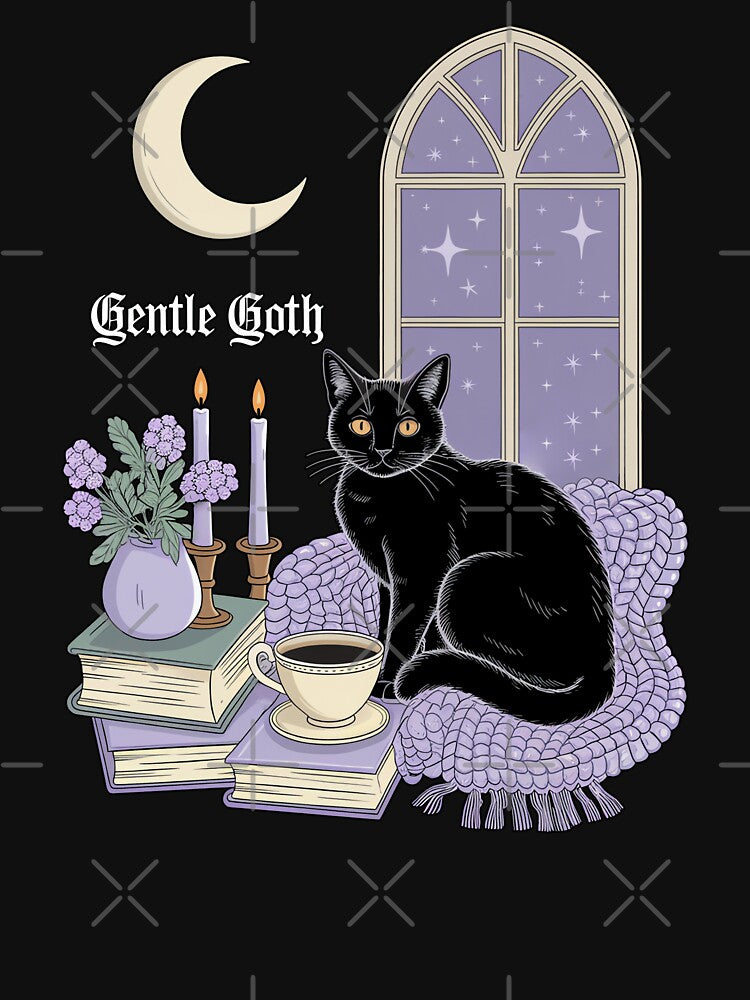Gentle Goth Cozy Cat Moonlight Sanctuary by MooonTees T-Shirts, Hoodie, Sweatshirt | BlankRebels.com (Image 3)