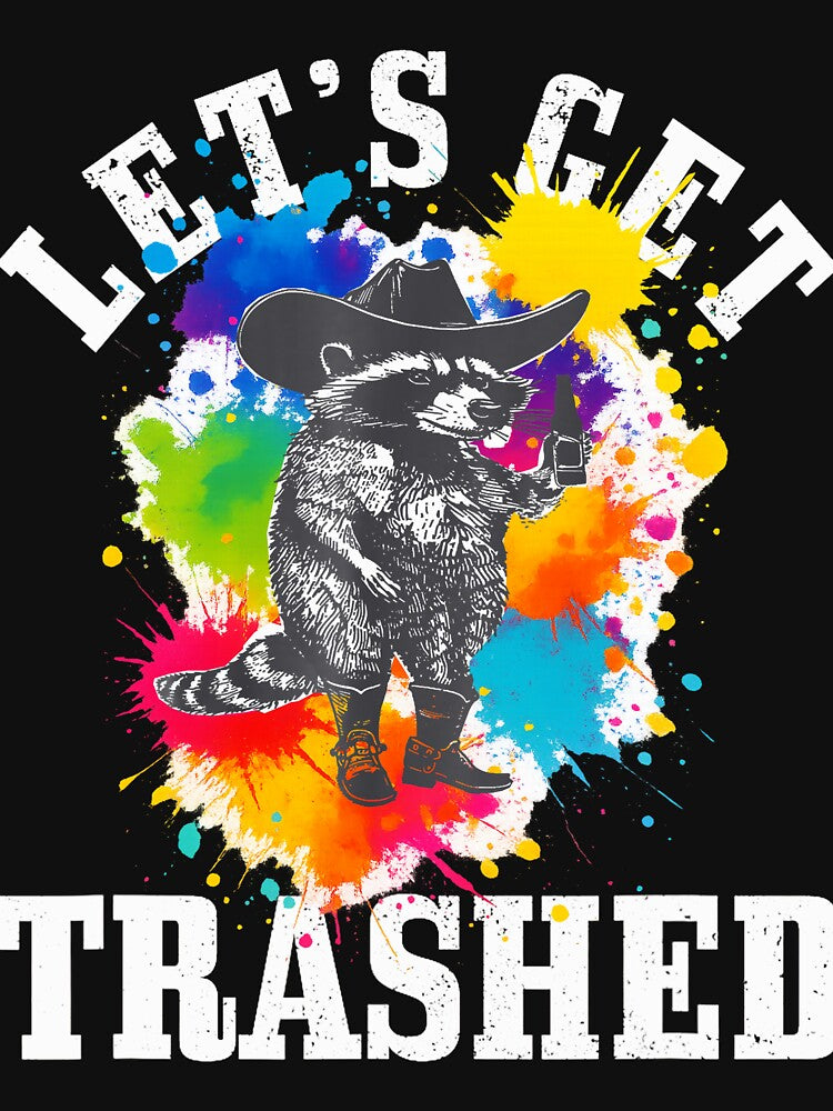Raccoon Let's Get Trashed Vintage Retro Racoon Funny Graphic by MOHAMED FRASER T-Shirts, Hoodie, Sweatshirt (Image 3)