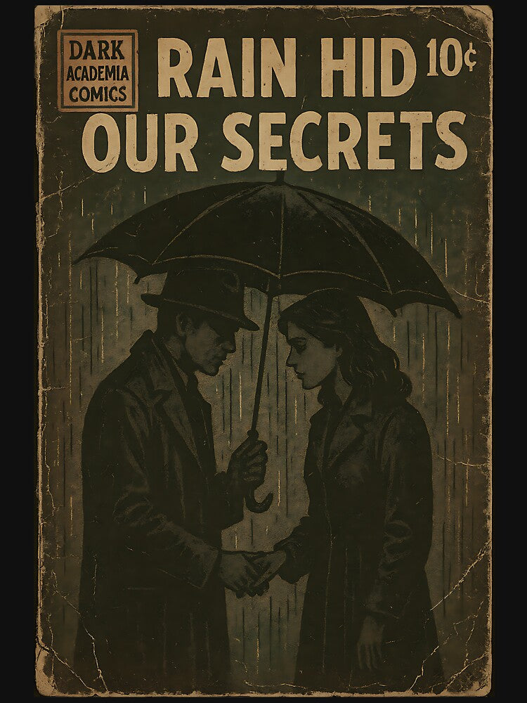 Classic Dark Academia: Rain hid our secrets by bapupa T-Shirts, Hoodie, Sweatshirt | BlankRebels.com (Image 3)