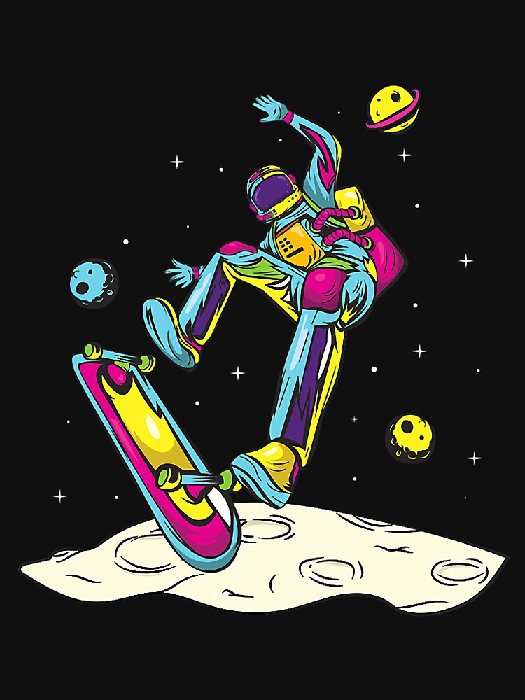 Astronaut Skateboarding - Astronaut Skateboard Skateboarder by shannange T-Shirts, Hoodie, Sweatshirt (Image 3)