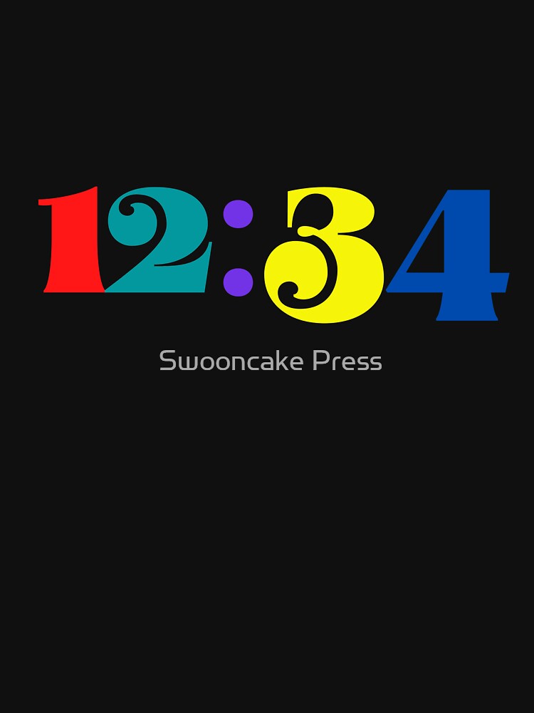12:34 Classic T-Shirt by Swooncake Press Hoodie, Sweatshirt | BlankRebels.com (Image 3)