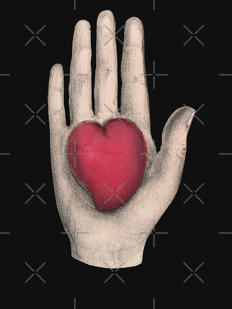 Hand with heart hand drawn valentine's day love vintage by PassageDisco T-Shirts, Hoodie, Sweatshirt (Image 3)