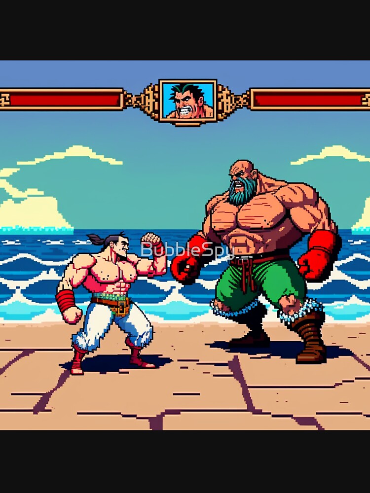 Retro Game Vintage Fighter Art by BubbleSpy T-Shirts, Hoodie, Sweatshirt | BlankRebels.com (Image 3)