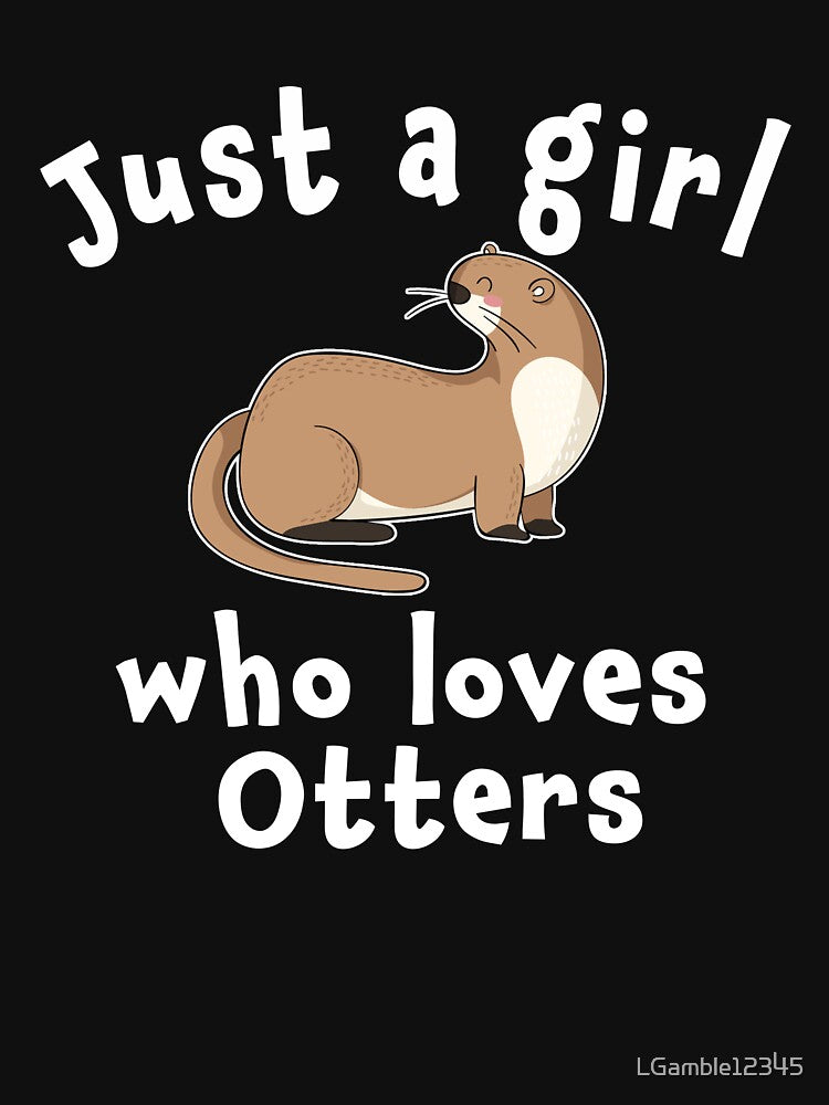 Cute Just a girl who loves otters design by LGamble12345 T-Shirts, Hoodie, Sweatshirt | BlankRebels.com (Image 3)