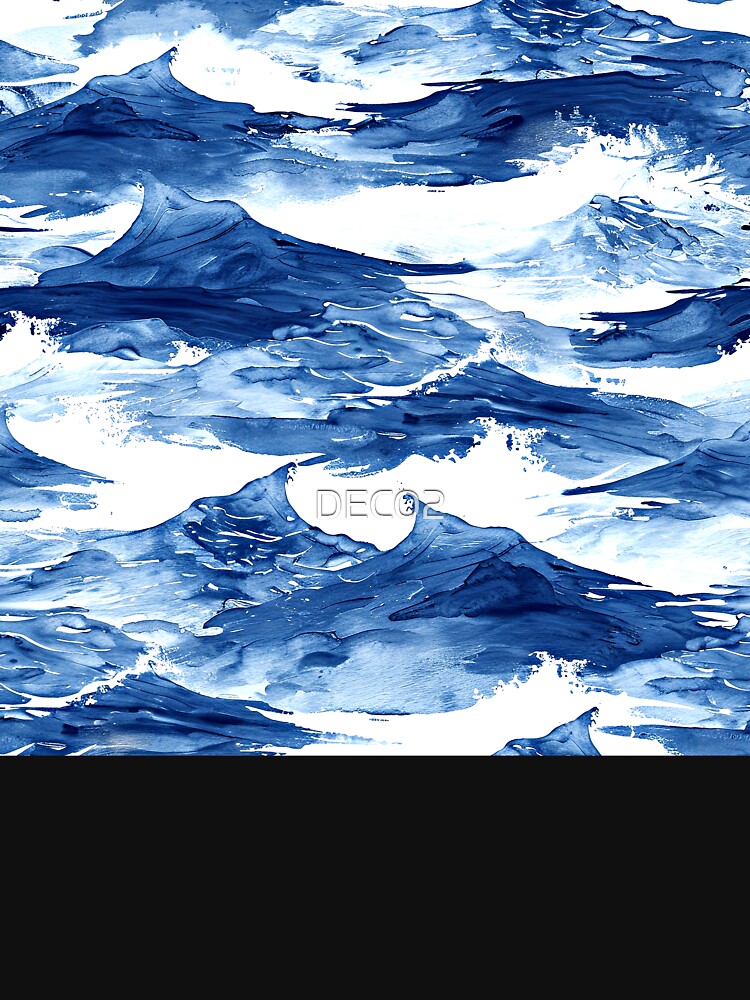 Asian-Style Luxurious Blue Ocean Waves Abstract Art by DEC02 T-Shirts, Hoodie, Sweatshirt | BlankRebels.com (Image 3)