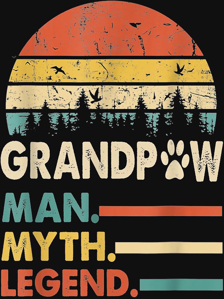 Grandpaw Man My Legend Vintage For Mens Grandpa Dad by MariArtistry T-Shirts, Hoodie, Sweatshirt | BlankRebels.com (Image 3)