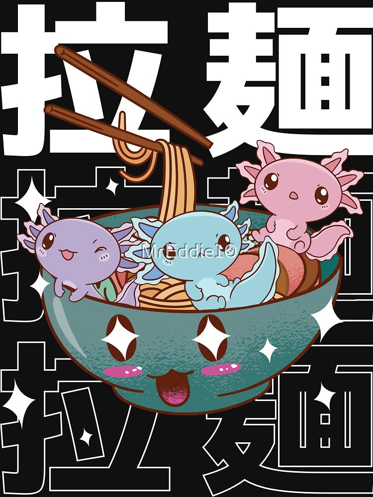 Kawaii Axolotl Inside Ramen Bowl Aesthetic Anime by MrEddie10 T-Shirts, Hoodie, Sweatshirt | BlankRebels.com (Image 3)
