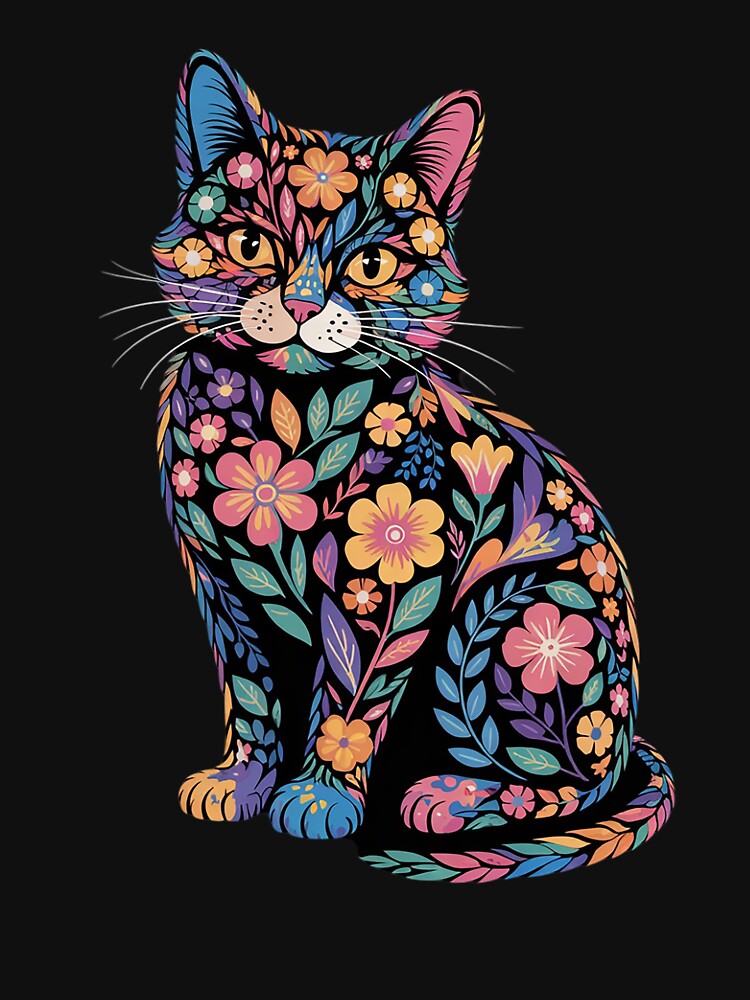 Cat Mom Floral Cat by RoyTill0Art T-Shirts, Hoodie, Sweatshirt | BlankRebels.com (Image 3)