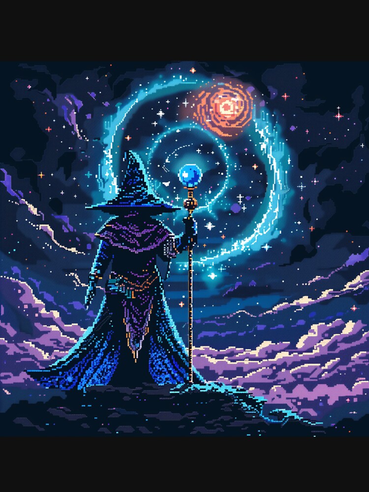 Space Wizard Pixel Art by Kaos-Bit T-Shirts, Hoodie, Sweatshirt | BlankRebels.com (Image 2)