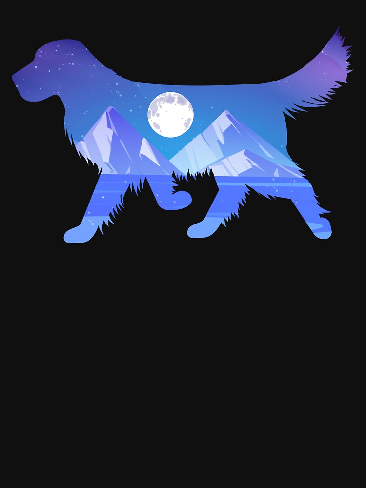 Golden Retriever Dog Silhouette Moon Nature Gift by alaechamlal T-Shirts, Hoodie, Sweatshirt | BlankRebels.com (Image 3)